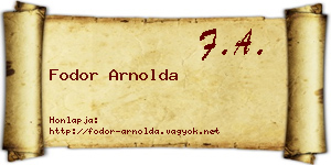 Fodor Arnolda névjegykártya